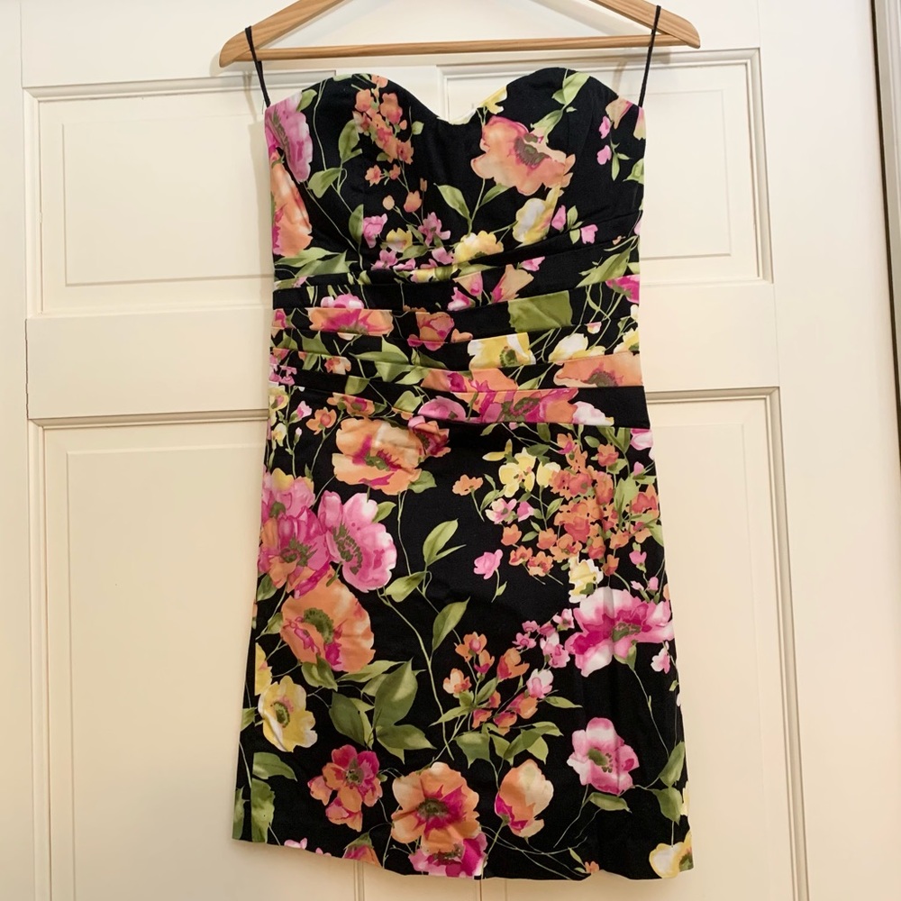 Modcloth Strapless Floral Minidress